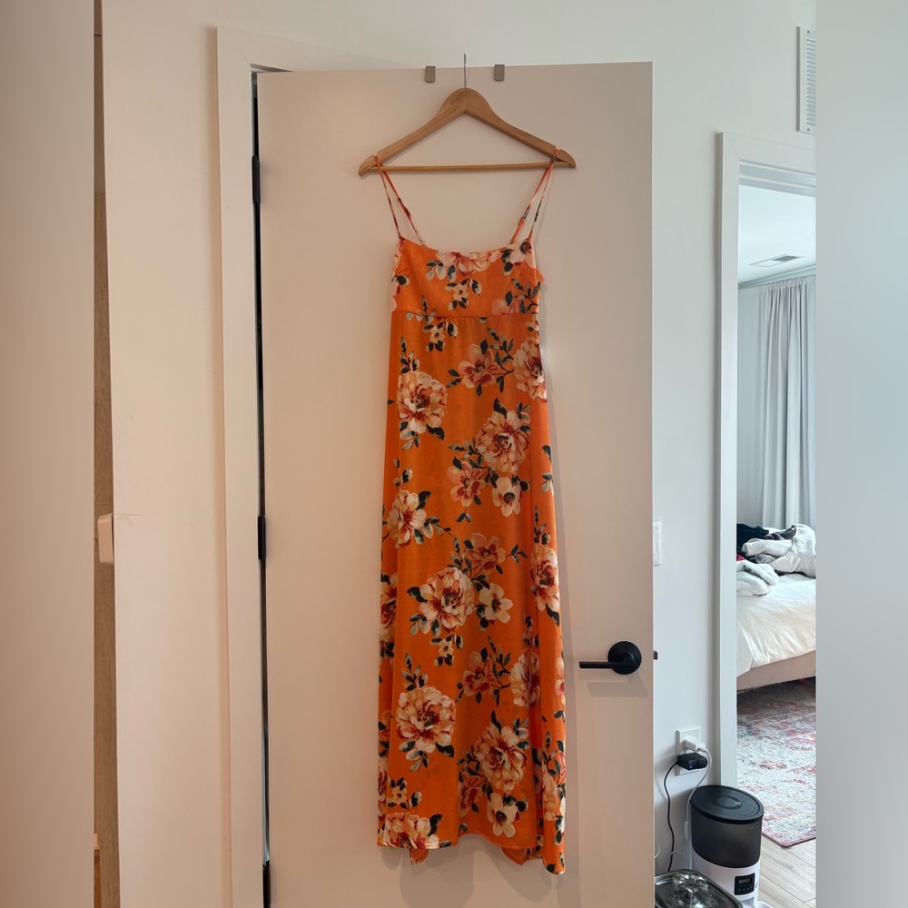 Altar'd State Orange Floral Maxi Dress